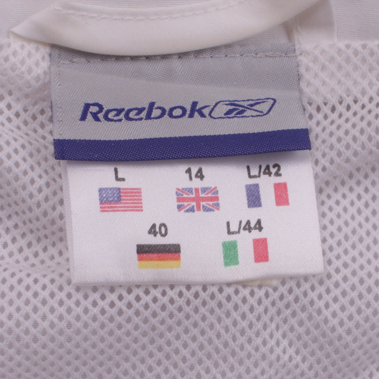 Womens UK Size 14 Reebok White Windbreaker Coat