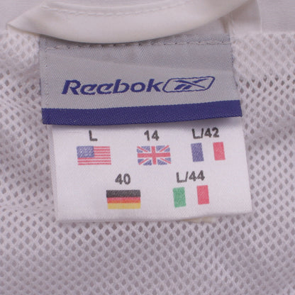 Womens UK Size 14 Reebok White Windbreaker Coat