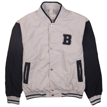 Brugi Boys Beige & Black Varsity Style Sweatshirt S Full Snap Jacket