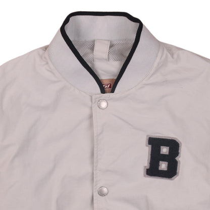 Brugi Boys Beige & Black Varsity Style Sweatshirt S Full Snap Jacket