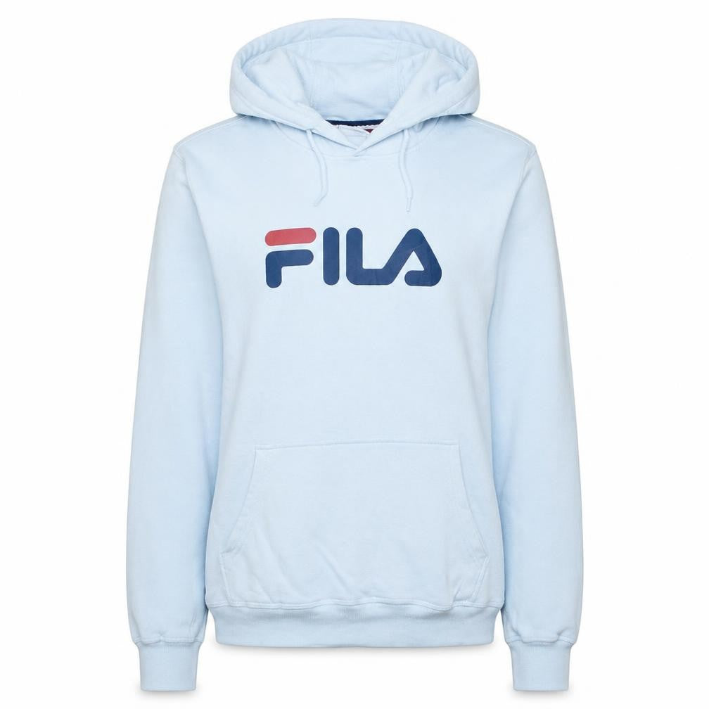 Fila Womens White Hoodie Small Pullover Logo Cotton Blend Casual