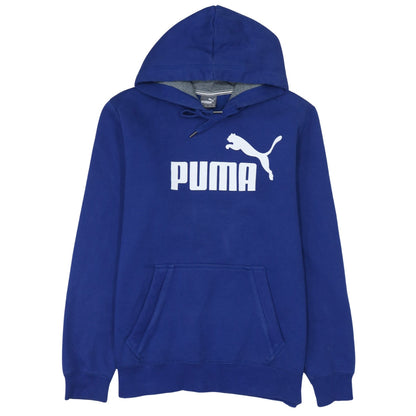 Mens UK Size M PUMA Blue Pullover Hoodie