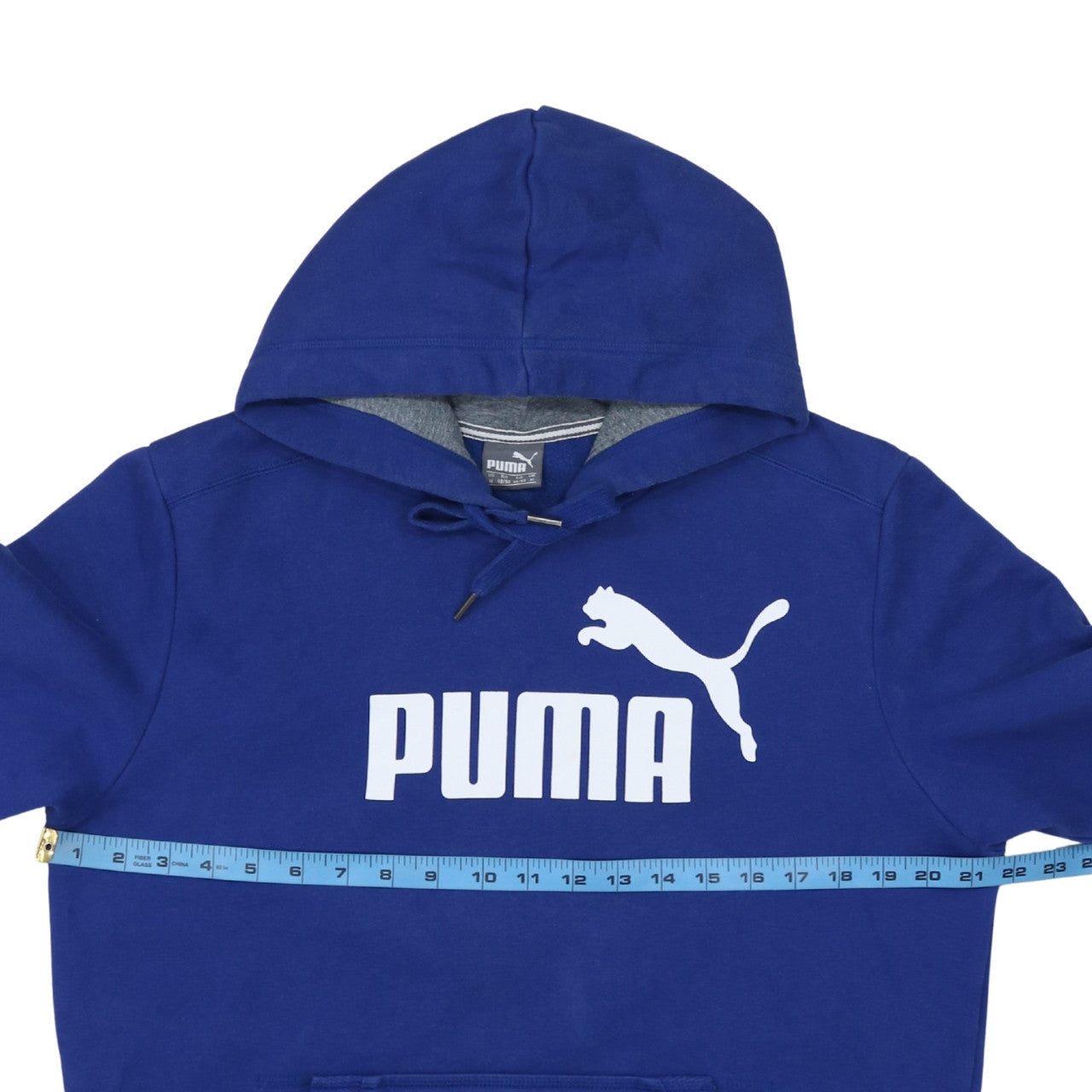 Mens UK Size M PUMA Blue Pullover Hoodie
