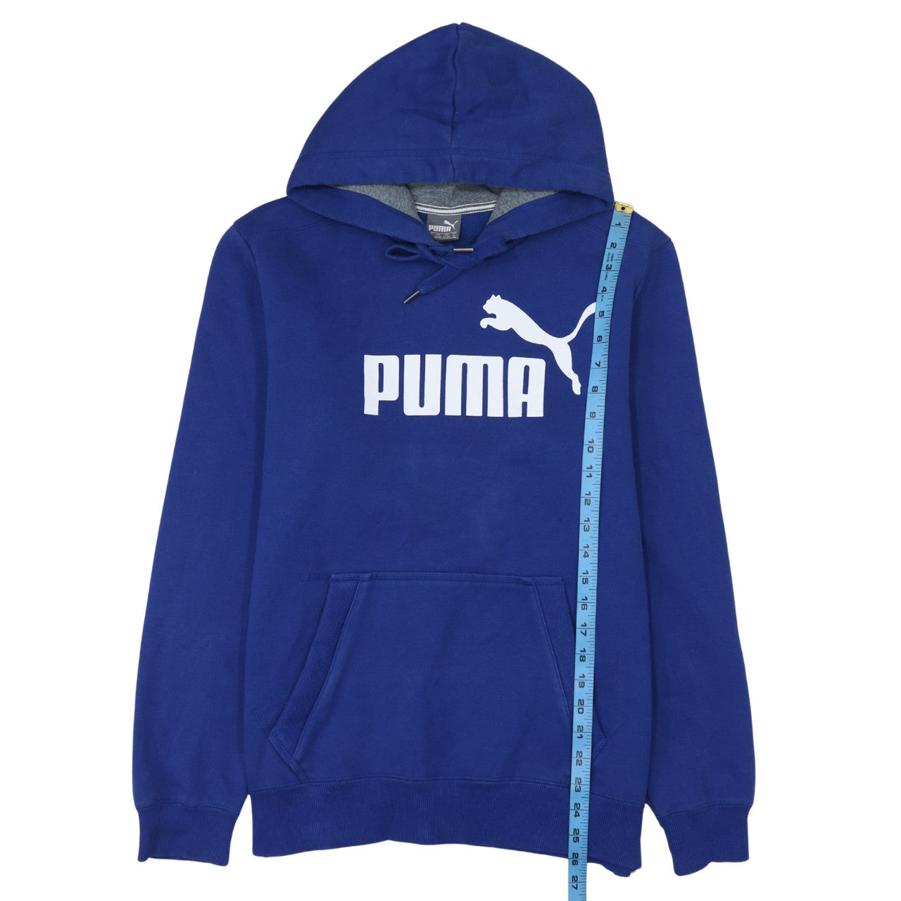Mens UK Size M PUMA Blue Pullover Hoodie