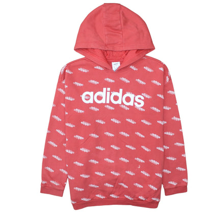 Womens UK Size L adidas Red Pullover Hoodie