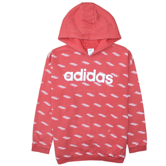 Womens UK Size L adidas Red Pullover Hoodie