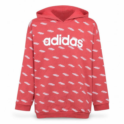 Womens UK Size L adidas Red Pullover Hoodie
