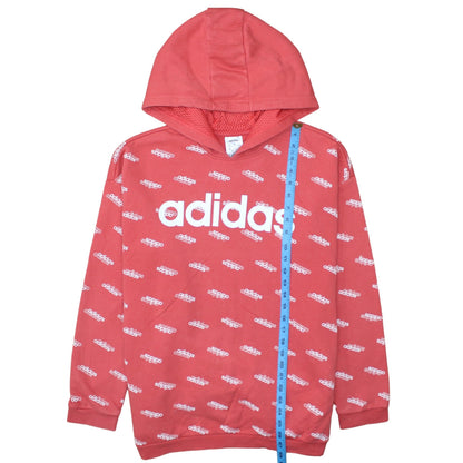 Womens UK Size L adidas Red Pullover Hoodie