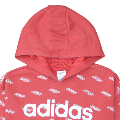 Womens UK Size L adidas Red Pullover Hoodie