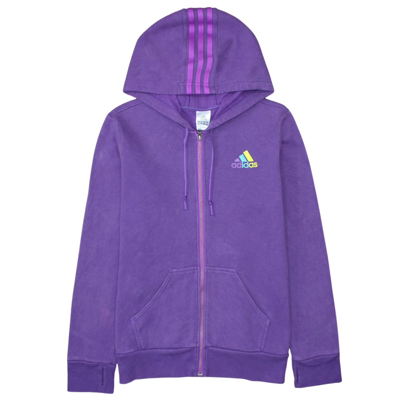 Womens UK Size L adidas Purple Full Zip Hoodie