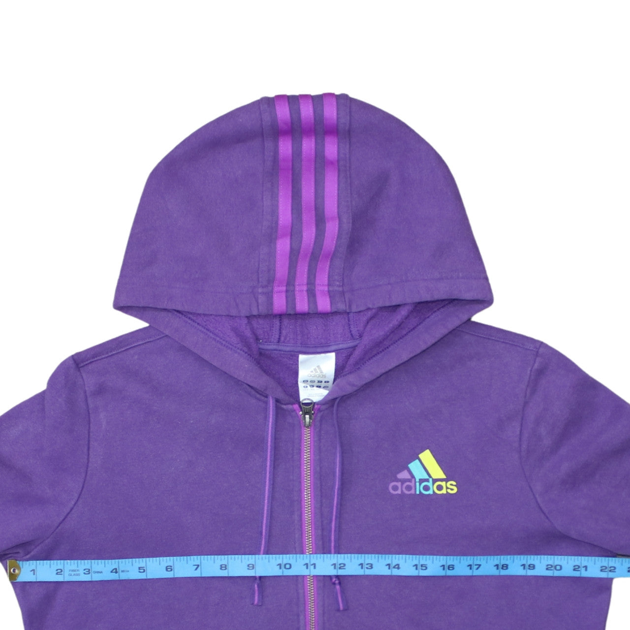 Womens UK Size L adidas Purple Full Zip Hoodie