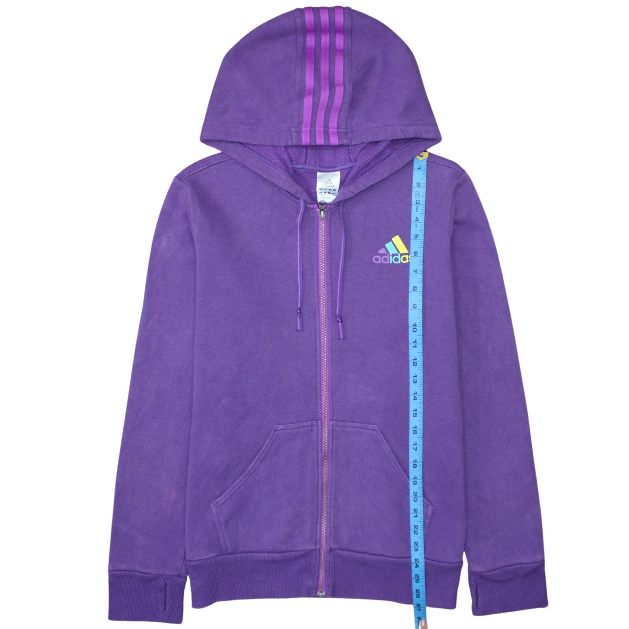 Womens UK Size L adidas Purple Full Zip Hoodie