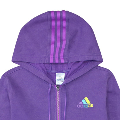 Womens UK Size L adidas Purple Full Zip Hoodie