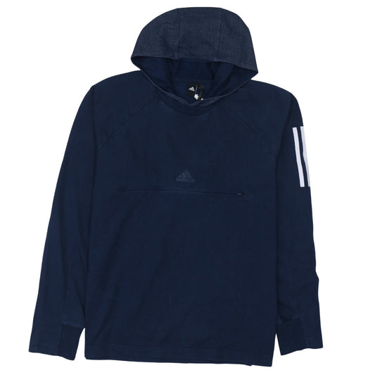 Mens UK Size L adidas Blue Pullover Hoodie