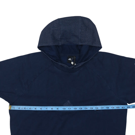 Mens UK Size L adidas Blue Pullover Hoodie