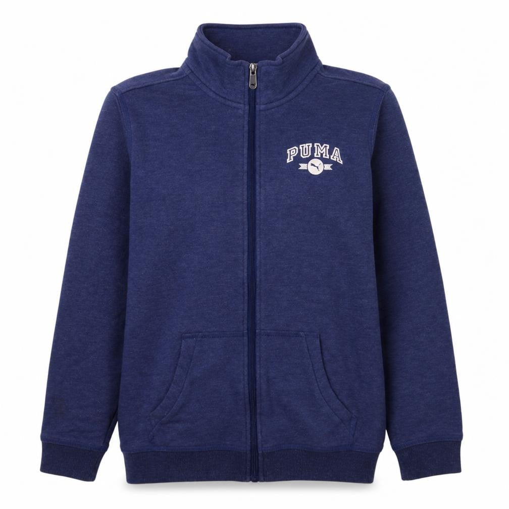 Front view of Puma Women’s Blue Full Zip Sweatshirt, size UK 14, Casual Sportswear