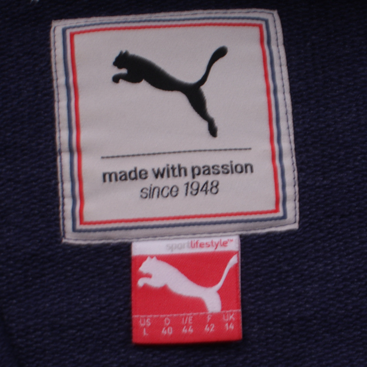 Womens UK Size 14 PUMA Blue Full Zip Sweatshirt