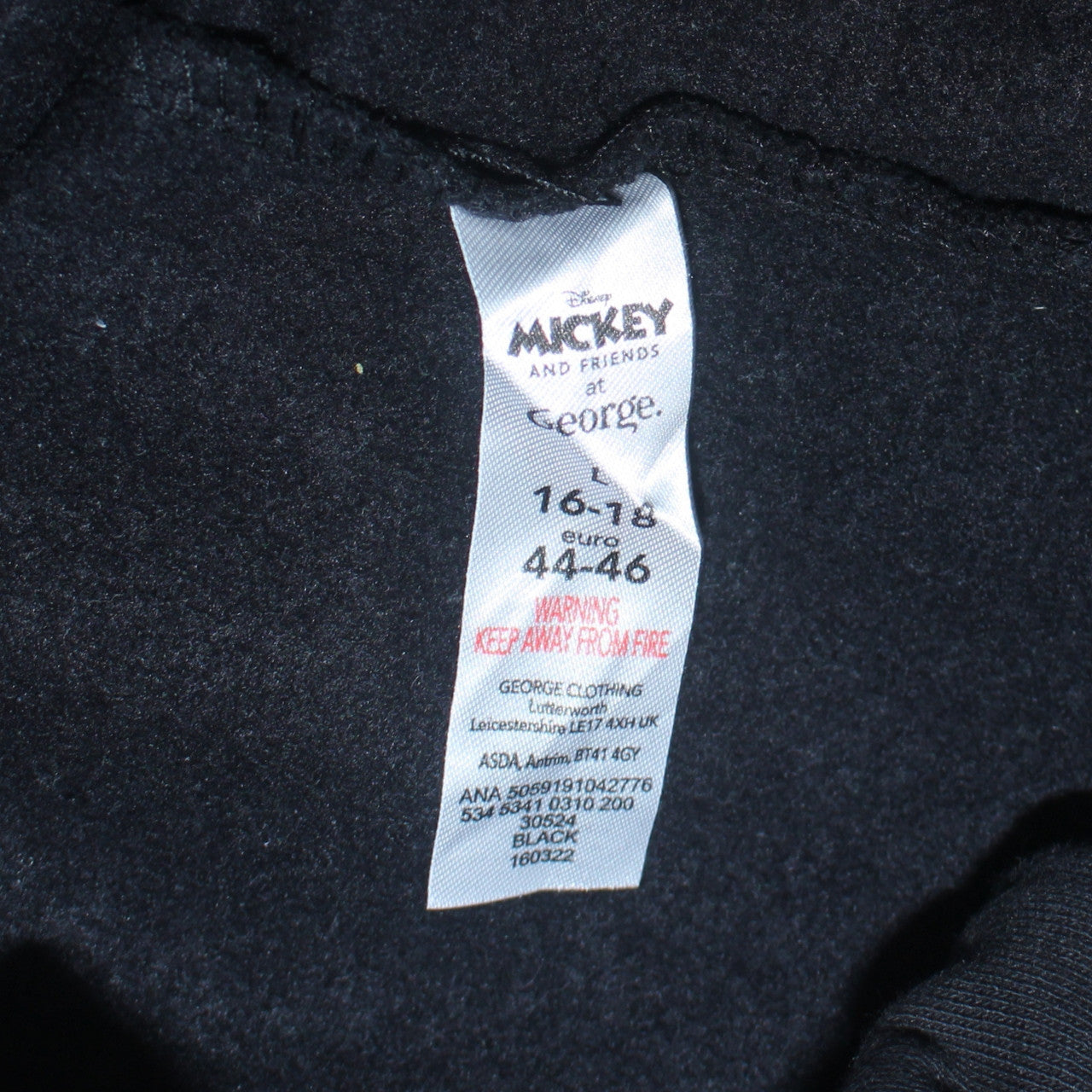 Womens UK Size 16-18 George Black Pullover Sweatshirt