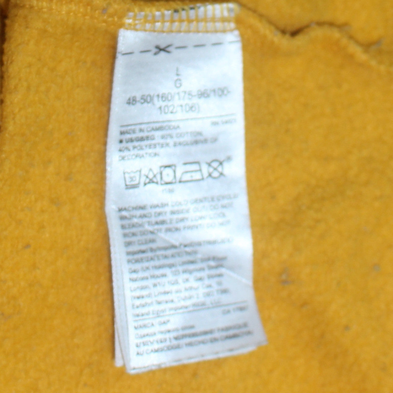 Womens UK Size L Gap Yellow Pullover Sweatshirt