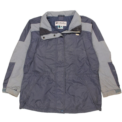 Columbia Women's Blue Long Parka Jacket L Waterproof Outdoor