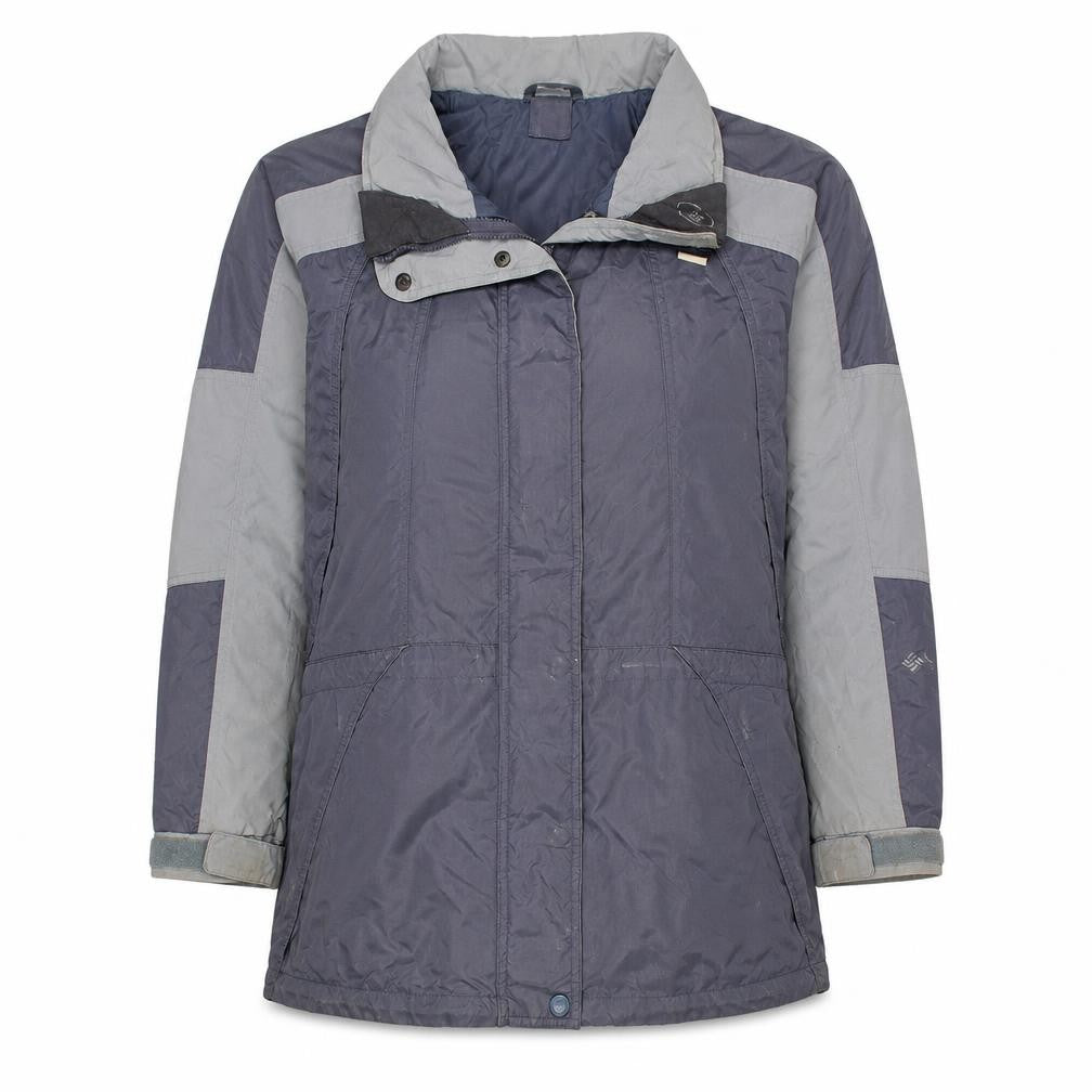 Columbia Women's Blue Long Parka Jacket L Waterproof Outdoor
