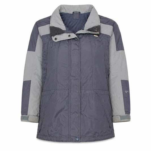 Columbia Women's Blue Long Parka Jacket L Waterproof Outdoor