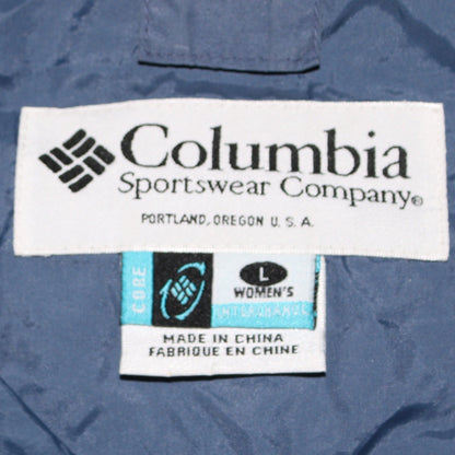 Columbia Women's Blue Long Parka Jacket L Waterproof Outdoor