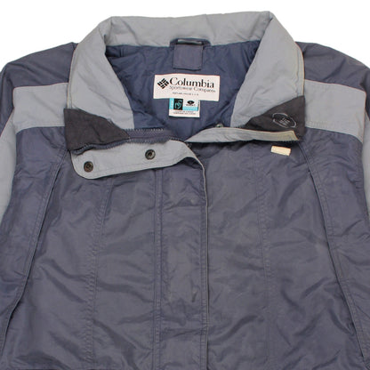 Columbia Women's Blue Long Parka Jacket L Waterproof Outdoor