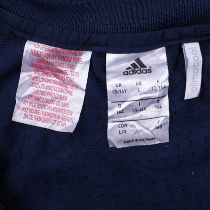 Adidas Boys Blue Full Zip Hoodie Sweatshirt 13-14 Years Football ClimaCool