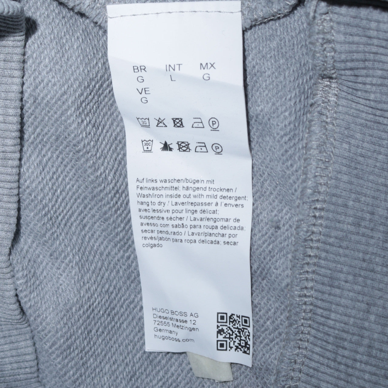 Mens UK Size L HUGO BOSS Grey Pullover Sweatshirt