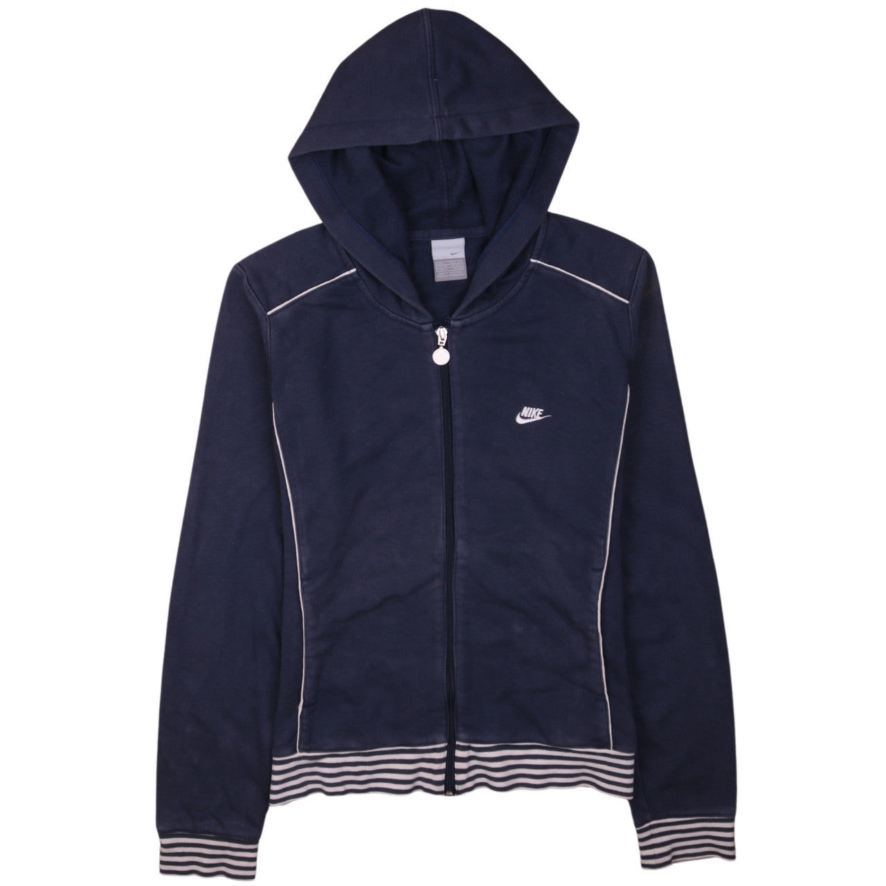 Womens UK Size L Nike Blue Full Zip Hoodie