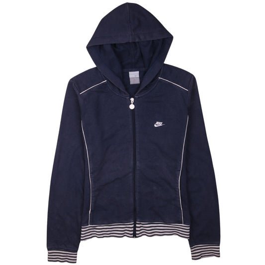 Womens UK Size L Nike Blue Full Zip Hoodie