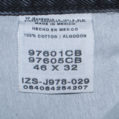 Mens UK Size 46 Wrangler Relaxed Fit Straight Black Jeans