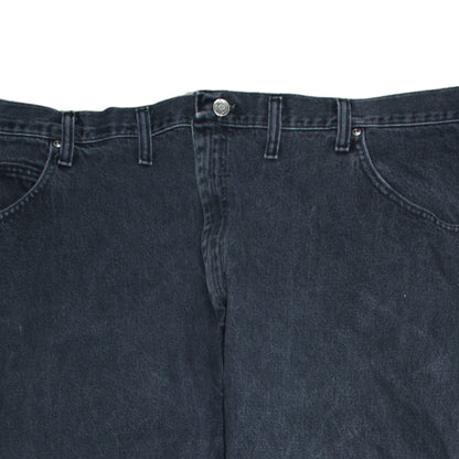 Mens UK Size 46 Wrangler Relaxed Fit Straight Black Jeans
