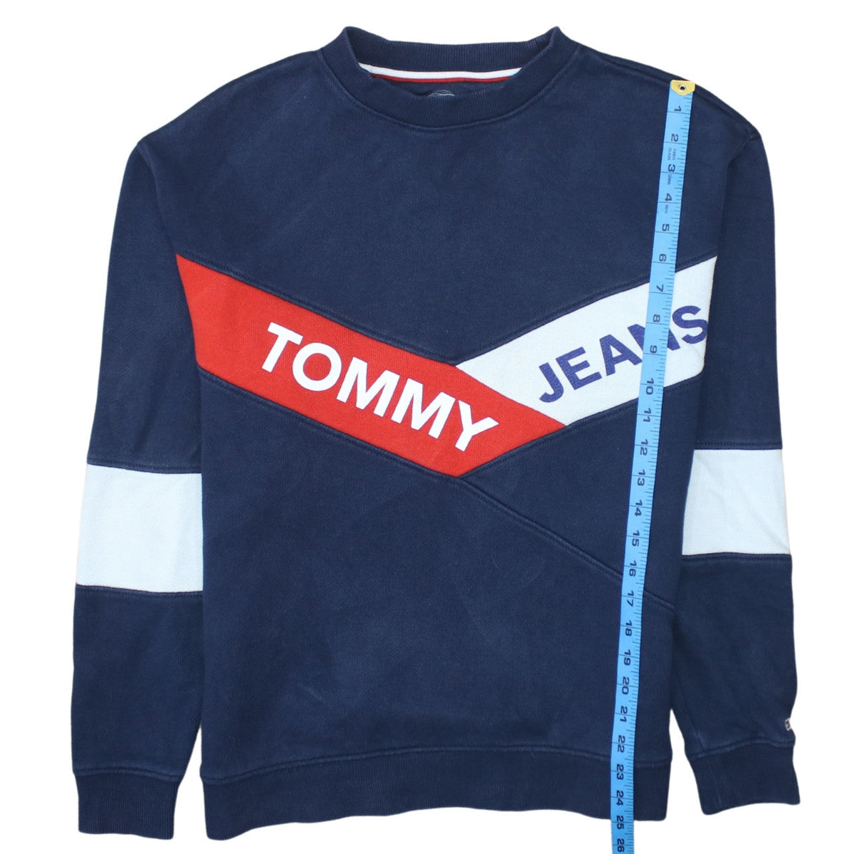 Mens UK Size S Tommy Jeans Blue Pullover Sweatshirt