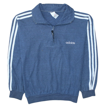 Mens UK Size XS adidas Blue 1/2 Zip Sweatshirt