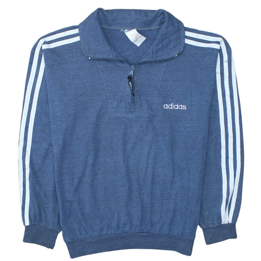 Mens UK Size XS adidas Blue 1/2 Zip Sweatshirt