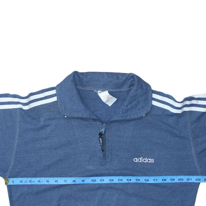 Mens UK Size XS adidas Blue 1/2 Zip Sweatshirt