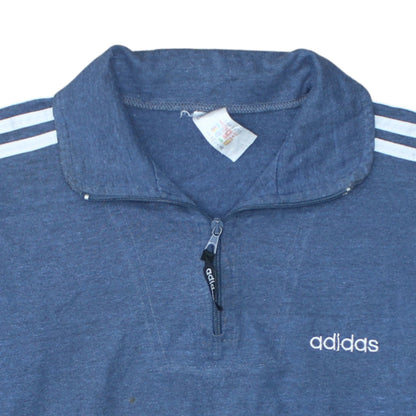 Mens UK Size XS adidas Blue 1/2 Zip Sweatshirt
