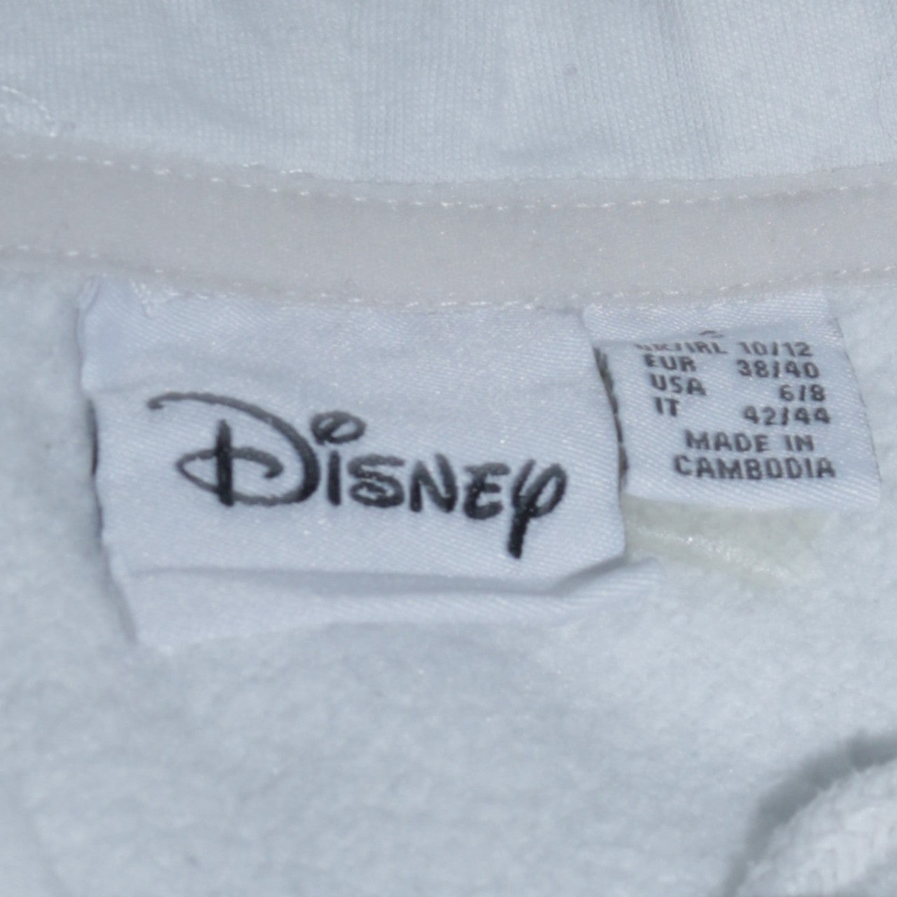 Womens UK Size 10/12 Disney White Pullover Hoodie