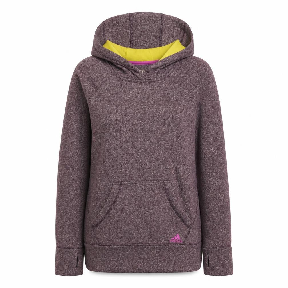 Front view of Adidas women’s purple hoodie xl pullover long sleeve sportswear