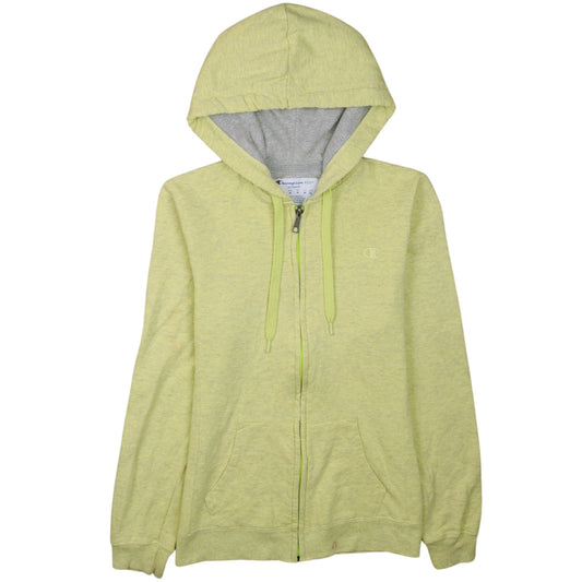 Womens UK Size M Champion Yellow Full Zip Hoodie