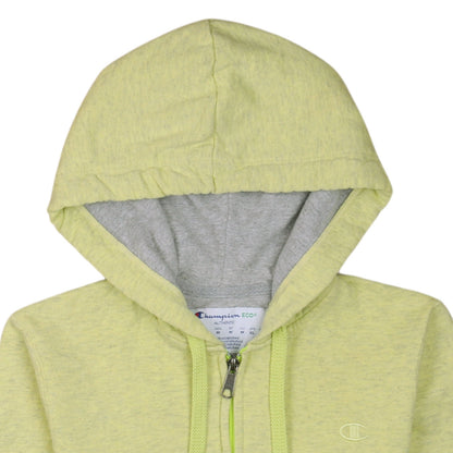 Womens UK Size M Champion Yellow Full Zip Hoodie