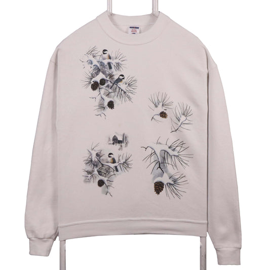 Womens UK Size M JERZEES Beige Pullover Sweatshirt