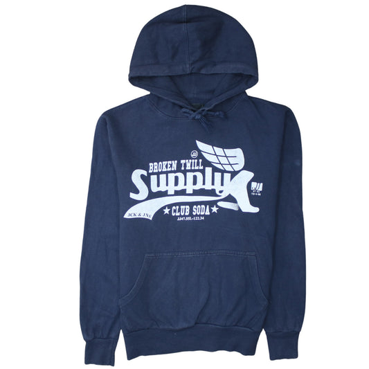Mens UK Size M JACK & JONES Blue Pullover Hoodie
