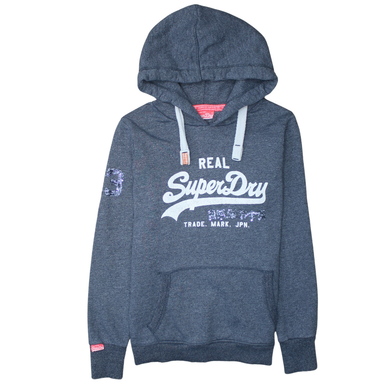 Womens UK Size M Superdry Grey Pullover Hoodie