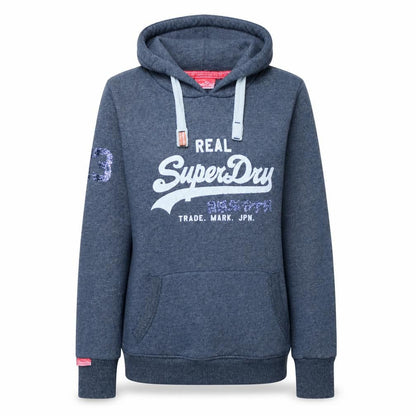 Womens UK Size M Superdry Grey Pullover Hoodie