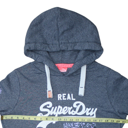 Womens UK Size M Superdry Grey Pullover Hoodie