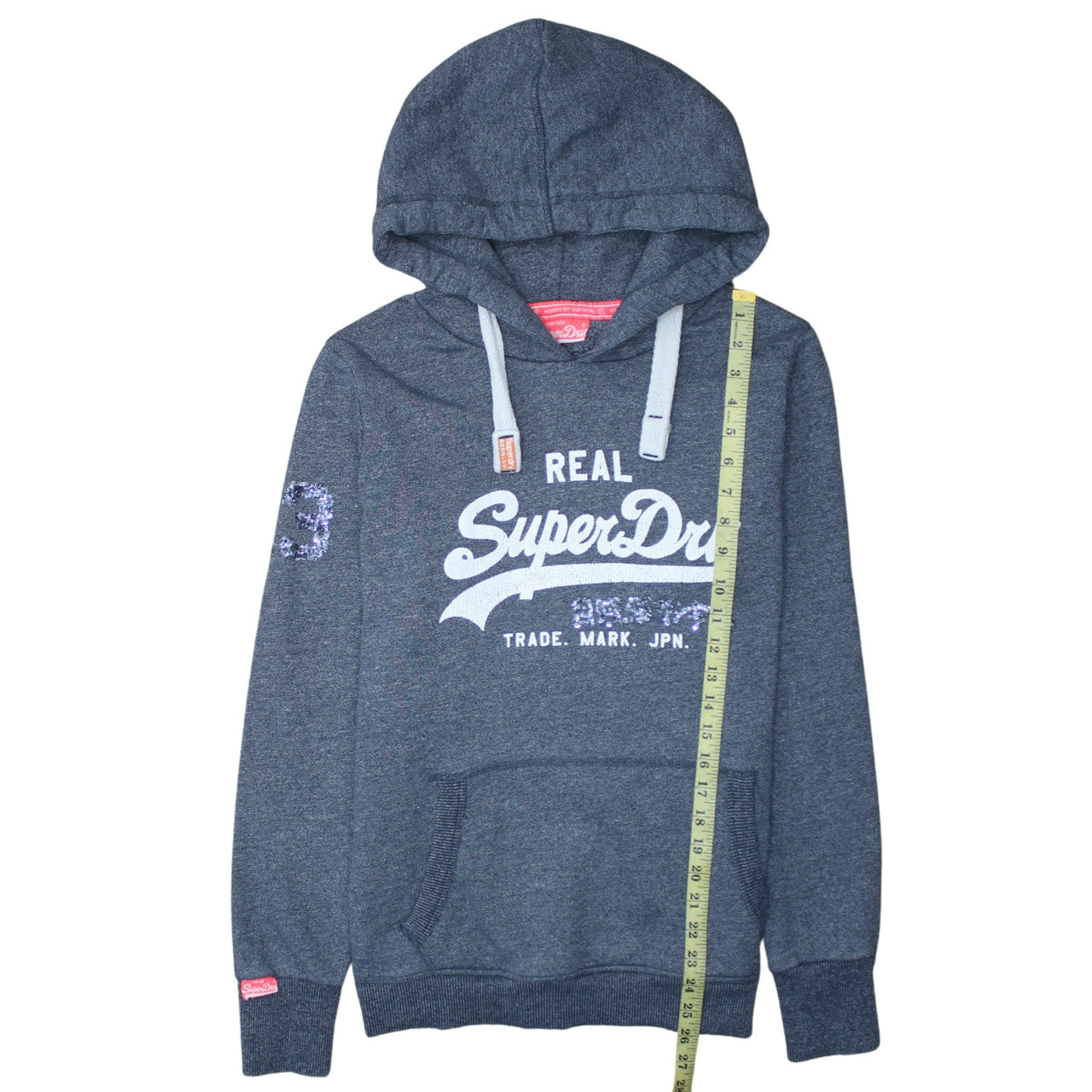 Womens UK Size M Superdry Grey Pullover Hoodie