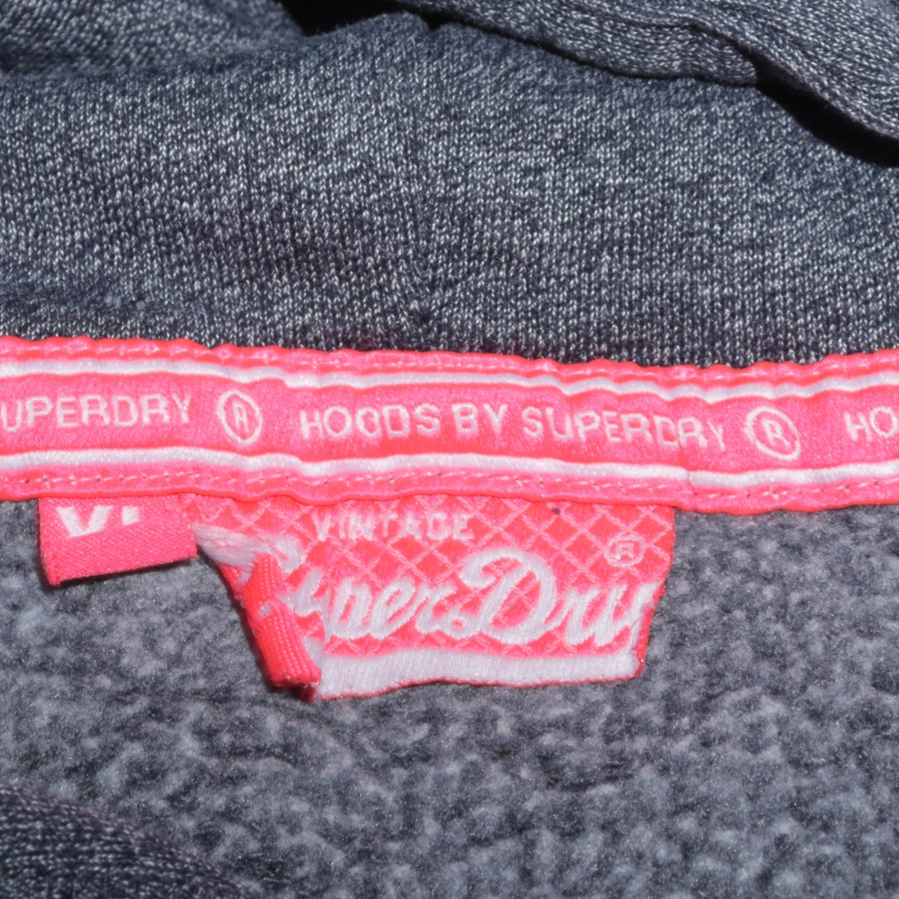 Womens UK Size M Superdry Grey Pullover Hoodie
